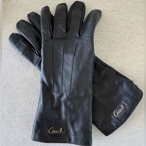 Coach Leather Black Gloves 100% Cashmere Lining Size 7-Coach Accessories READ